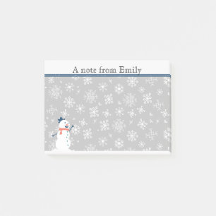 Cute Personalised Winter Snow / Snowman Post it Post-it Notes