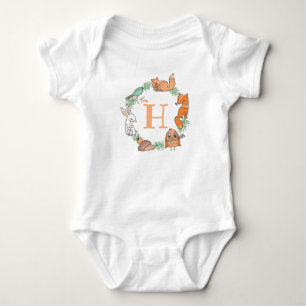 Cute Personalised Woodland Animals For Babies Baby Bodysuit