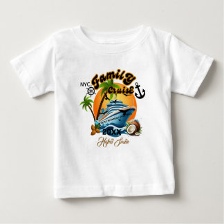 Cute Personalized Cruise Ship Family Trip Sunset T Baby T-Shirt
