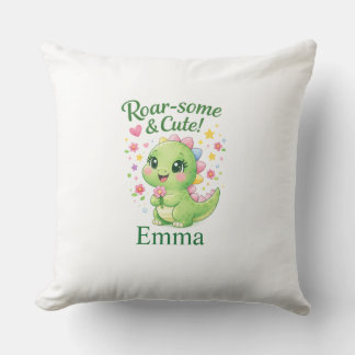 Cute Personalized Dinosaur Name Pillow