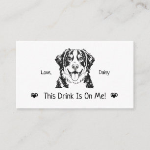 Cute Personalized Dog Wedding Drink Ticket Enclosure Card