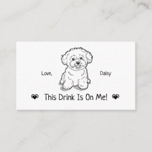 Cute Personalized Dog Wedding Drink Ticket Enclosure Card