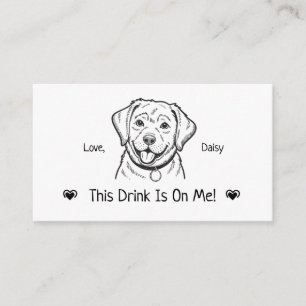 Cute Personalized Dog Wedding Drink Ticket Enclosure Card