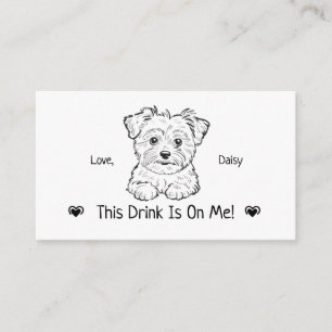 Cute Personalized Dog Wedding Drink Ticket Enclosure Card