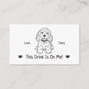 Cute Personalized Dog Wedding Drink Ticket Enclosure Card