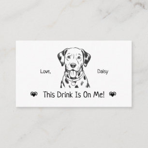 Cute Personalized Dog Wedding Drink Ticket Enclosure Card