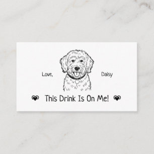 Cute Personalized Dog Wedding Drink Ticket Enclosure Card