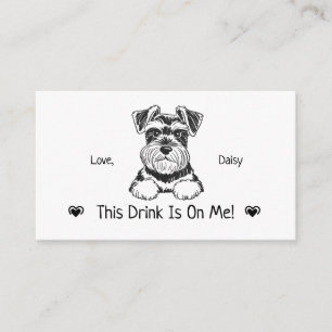 Cute Personalized Dog Wedding Drink Ticket Enclosure Card