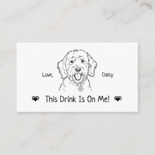 Cute Personalized Dog Wedding Drink Ticket Enclosure Card