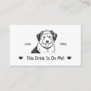 Cute Personalized Dog Wedding Drink Ticket Enclosure Card