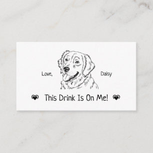 Cute Personalized Dog Wedding Drink Ticket Enclosure Card