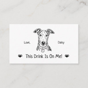 Cute Personalized Dog Wedding Drink Ticket Enclosure Card