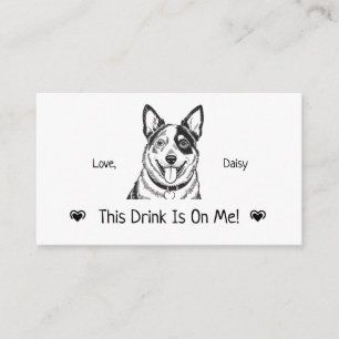 Cute Personalized Dog Wedding Drink Ticket Enclosure Card