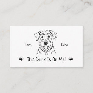 Cute Personalized Dog Wedding Drink Ticket Enclosure Card