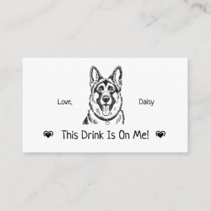 Cute Personalized Dog Wedding Drink Ticket Enclosure Card