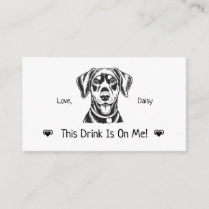 Cute Personalized Dog Wedding Drink Ticket Enclosure Card