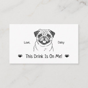 Cute Personalized Dog Wedding Drink Ticket Enclosure Card