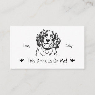 Cute Personalized Dog Wedding Drink Ticket Enclosure Card