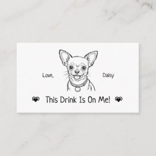 Cute Personalized Dog Wedding Drink Ticket Enclosure Card