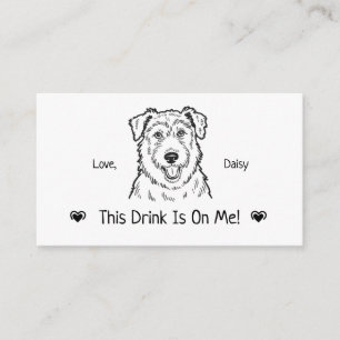 Cute Personalized Dog Wedding Drink Ticket Enclosure Card