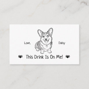 Cute Personalized Dog Wedding Drink Ticket Enclosure Card