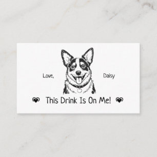 Cute Personalized Dog Wedding Drink Ticket Enclosure Card