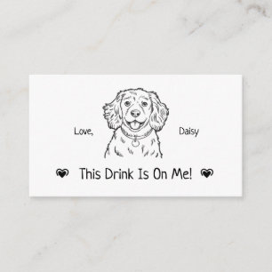Cute Personalized Dog Wedding Drink Ticket Enclosure Card