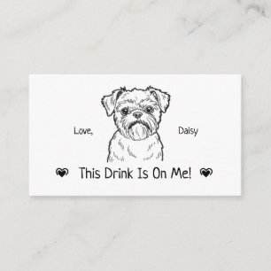 Cute Personalized Dog Wedding Drink Ticket Enclosure Card