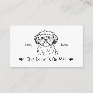 Cute Personalized Dog Wedding Drink Ticket Enclosure Card