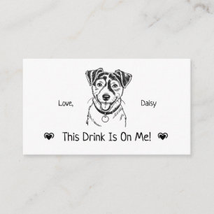 Cute Personalized Dog Wedding Drink Ticket Enclosure Card