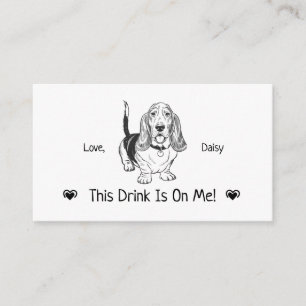 Cute Personalized Dog Wedding Drink Ticket Enclosure Card
