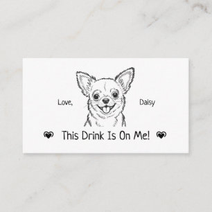 Cute Personalized Dog Wedding Drink Ticket Enclosure Card