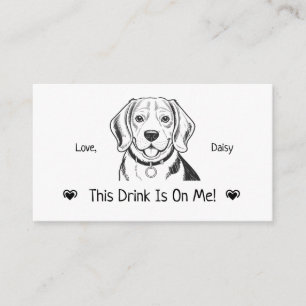 Cute Personalized Dog Wedding Drink Ticket Enclosure Card