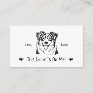 Cute Personalized Dog Wedding Drink Ticket Enclosure Card
