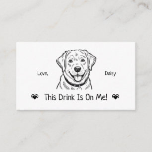 Cute Personalized Dog Wedding Drink Ticket Enclosure Card