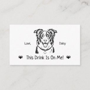 Cute Personalized Dog Wedding Drink Ticket Enclosure Card