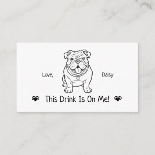Cute Personalized Dog Wedding Drink Ticket Enclosure Card