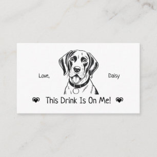 Cute Personalized Dog Wedding Drink Ticket Enclosure Card