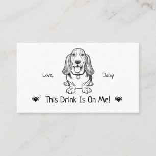 Cute Personalized Dog Wedding Drink Ticket Enclosure Card