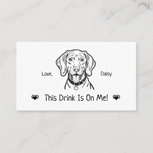 Cute Personalized Dog Wedding Drink Ticket Enclosure Card