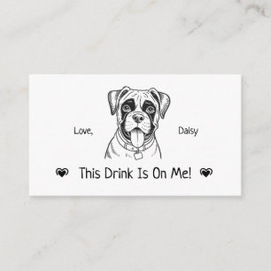 Cute Personalized Dog Wedding Drink Ticket Enclosure Card