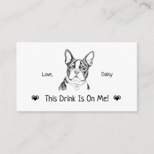 Cute Personalized Dog Wedding Drink Ticket Enclosure Card