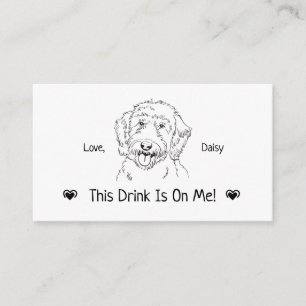 Cute Personalized Dog Wedding Drink Ticket Enclosure Card