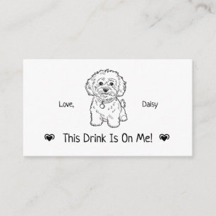 Cute Personalized Dog Wedding Drink Ticket Enclosure Card