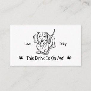 Cute Personalized Dog Wedding Drink Ticket Enclosure Card
