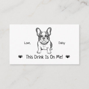 Cute Personalized Dog Wedding Drink Ticket Enclosure Card