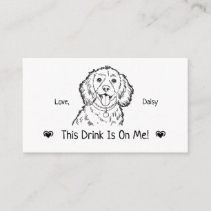 Cute Personalized Dog Wedding Drink Ticket Enclosure Card