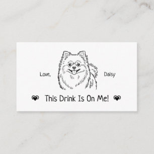 Cute Personalized Dog Wedding Drink Ticket Enclosure Card