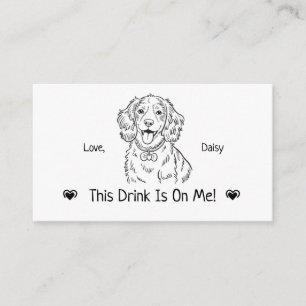 Cute Personalized Dog Wedding Drink Ticket Enclosure Card