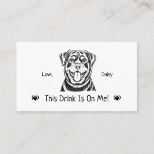 Cute Personalized Dog Wedding Drink Ticket Enclosure Card
